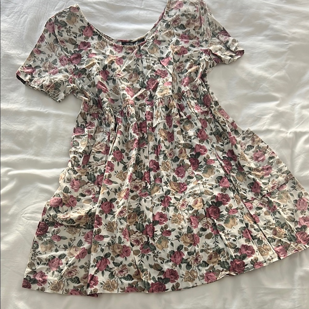 All that Jazz Floral Pink and Cream Short-Sleeve Dress